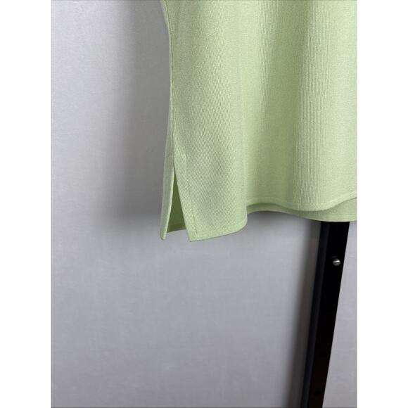 Exclusively Misook Contrast Trim Tank Top Shell Women's XL Lime Green Knit Layer - Picture 2 of 5